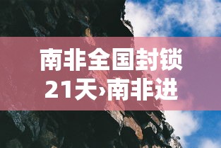 南非全国封锁21天›南非进入国家灾难状态