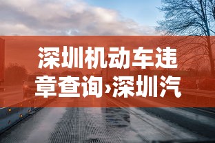深圳机动车违章查询›深圳汽车违章查询