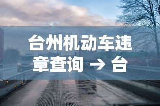 台州机动车违章查询 → 台州违章车辆查询